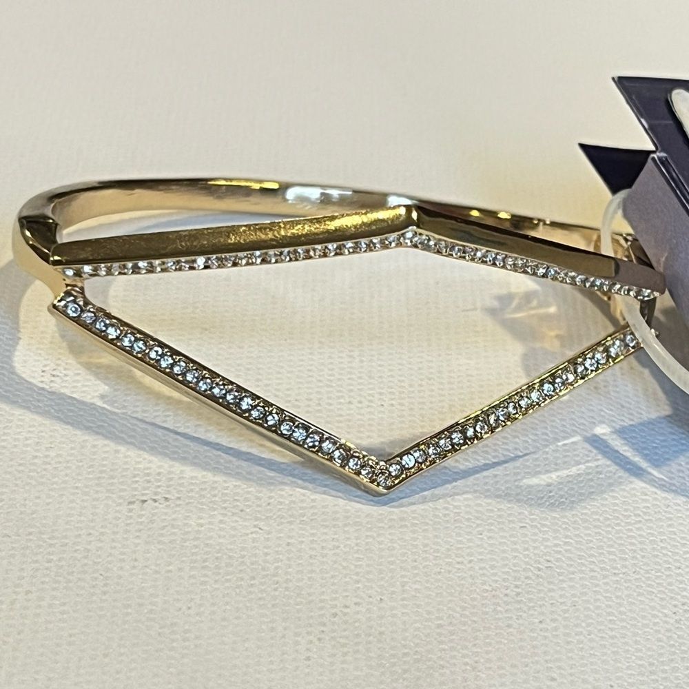 JLO Jennifer Lopez Bold Gold Geometric Cuff Bracelet - NWT Chunky Statement